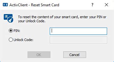 reset smart card pin